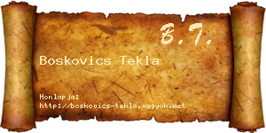 Boskovics Tekla névjegykártya